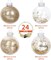 Champagne Christmas Ornaments Set, 24PCS 2.36" Christmas Tree Ornaments, Shatterproof Clear Plastic Christmas Ball Ornaments, Hanging Xmas Baubles with Stuffed Delicate Decorations